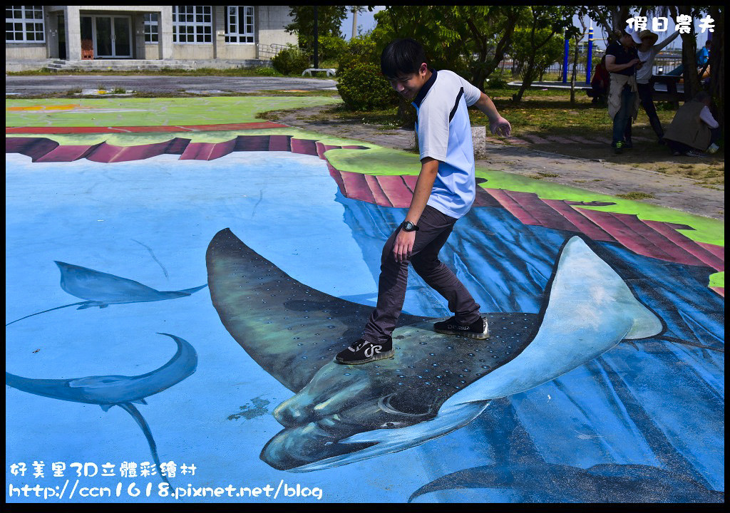 嘉義旅遊|好美里彩繪村．全台最大3D立體彩繪圖/海底世界、抹香鯨大戰大王烏賊、美人魚、食人魚、白雪公主與七矮人/免費景點/免門票 @假日農夫愛趴趴照