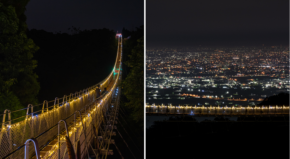 天空之橋假日開放夜間營運|珍珠項鍊掛在彰化平原夜景上 @假日農夫愛趴趴照