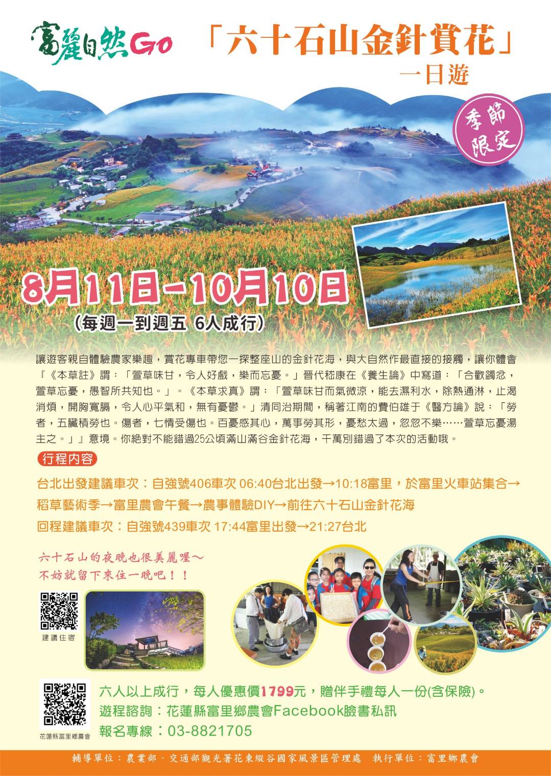 花蓮富里景點|六十石山．可吃可賞可玩的金針花/季節限定的美景 @假日農夫愛趴趴照